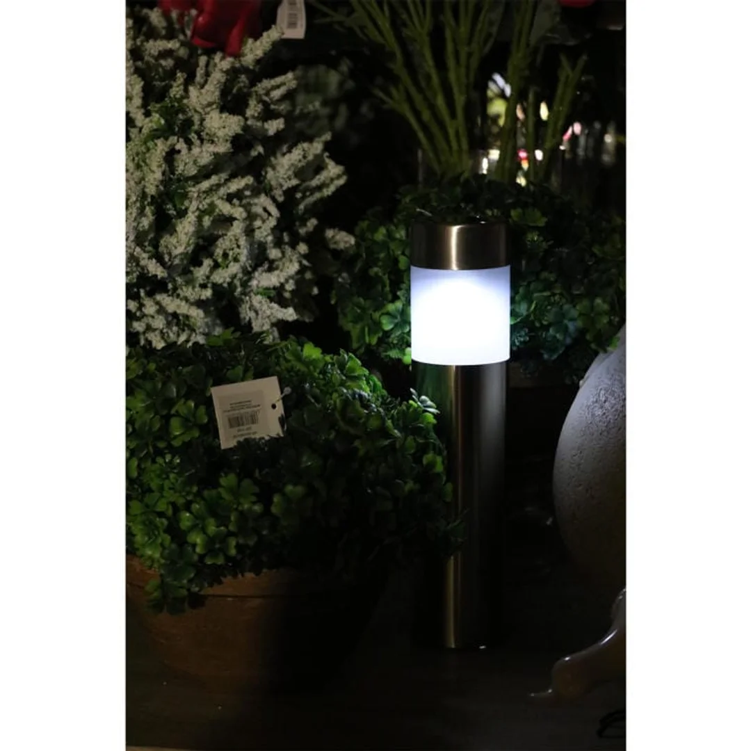 Komplet 4 Stalowych Lamp Solarnych z Automatycznym Włącznikiem i LED — zdjęcie 3