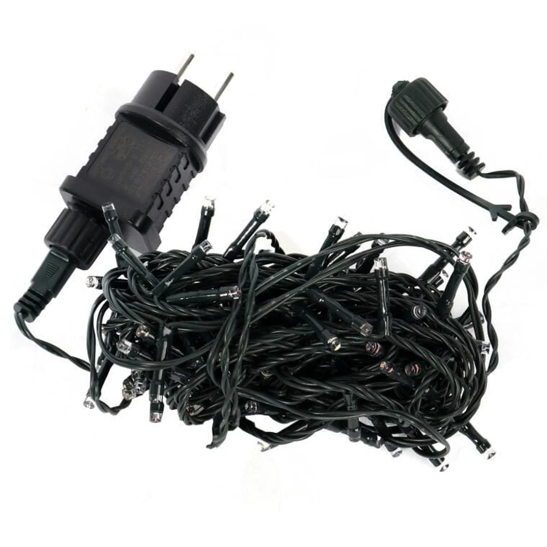 Komplet Lampek Choinkowych 100 LED Zimny Biały z Efektem Flash i Dodatkowym Gniazdem, Odporny na Wodę (IP44) — zdjęcie 6