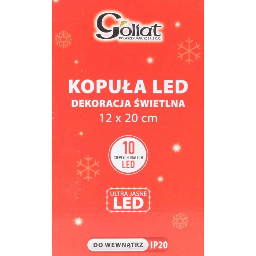 Kopuła ze Szklanym Dioramą Kościół i Choinka z Podświetleniem LED — zdjęcie 5
