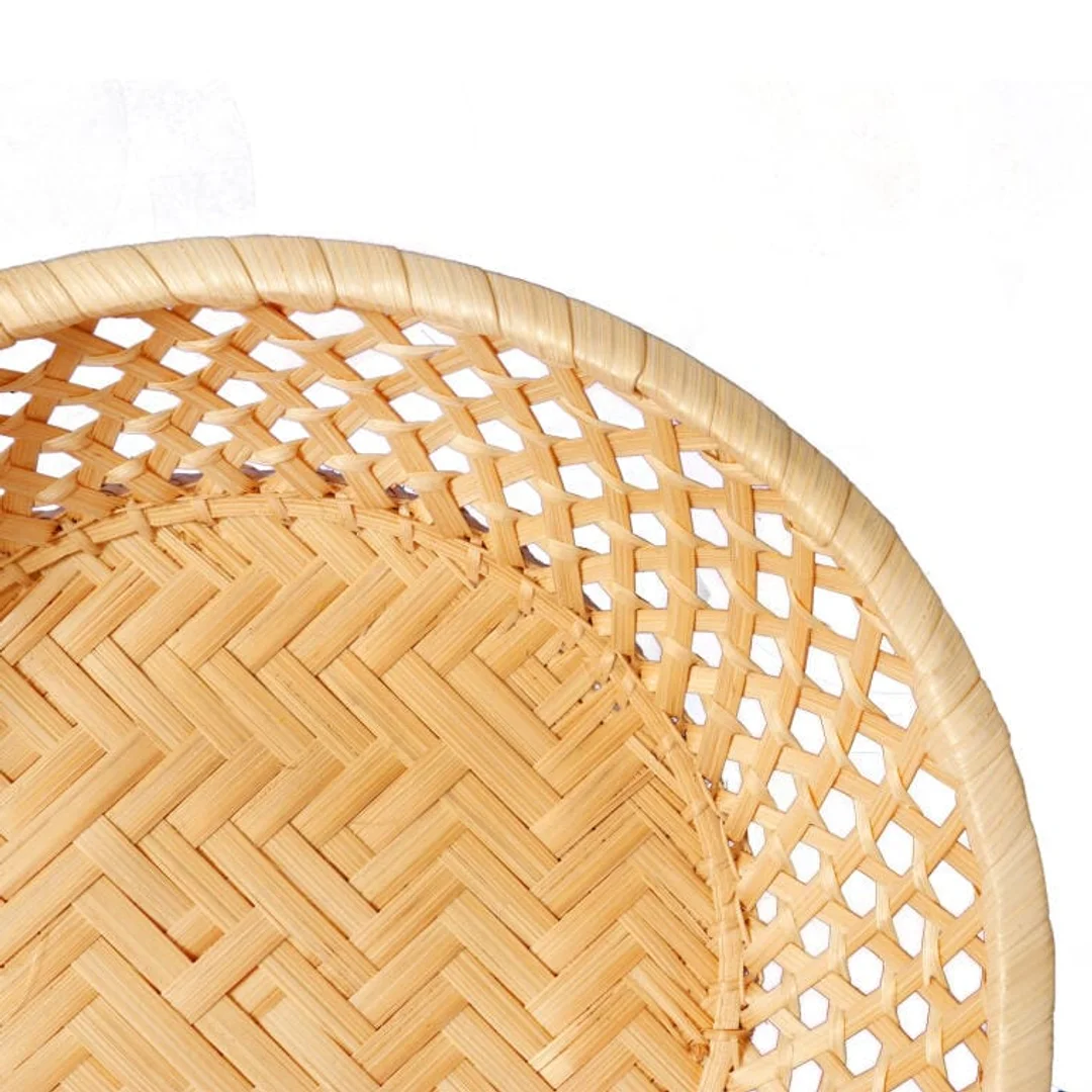Koszyk na pieczywo z bambusa, okrągły, 20cm, kolor beżowy — zdjęcie 2