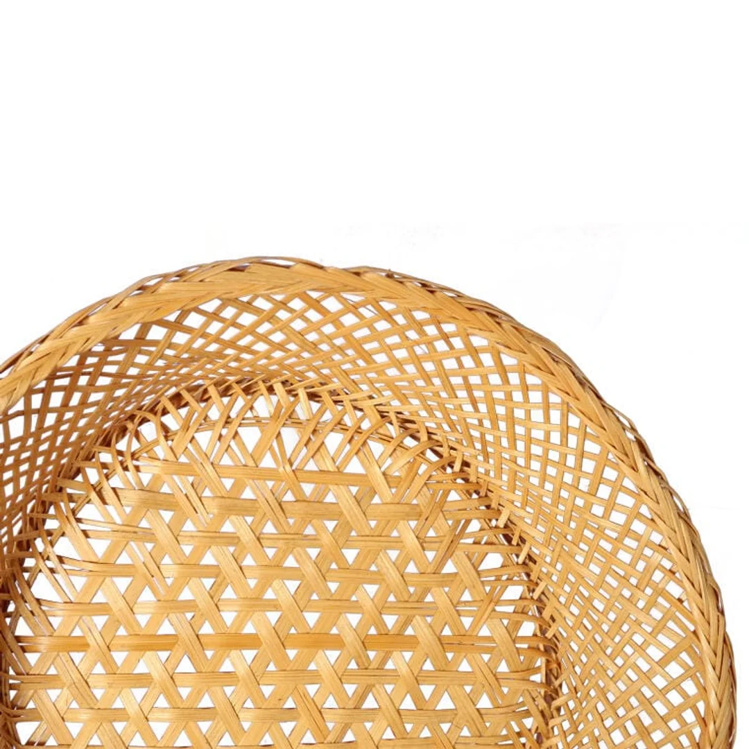 Koszyk na pieczywo z bambusa, okrągły 22cm, kolor beżowy — zdjęcie 2