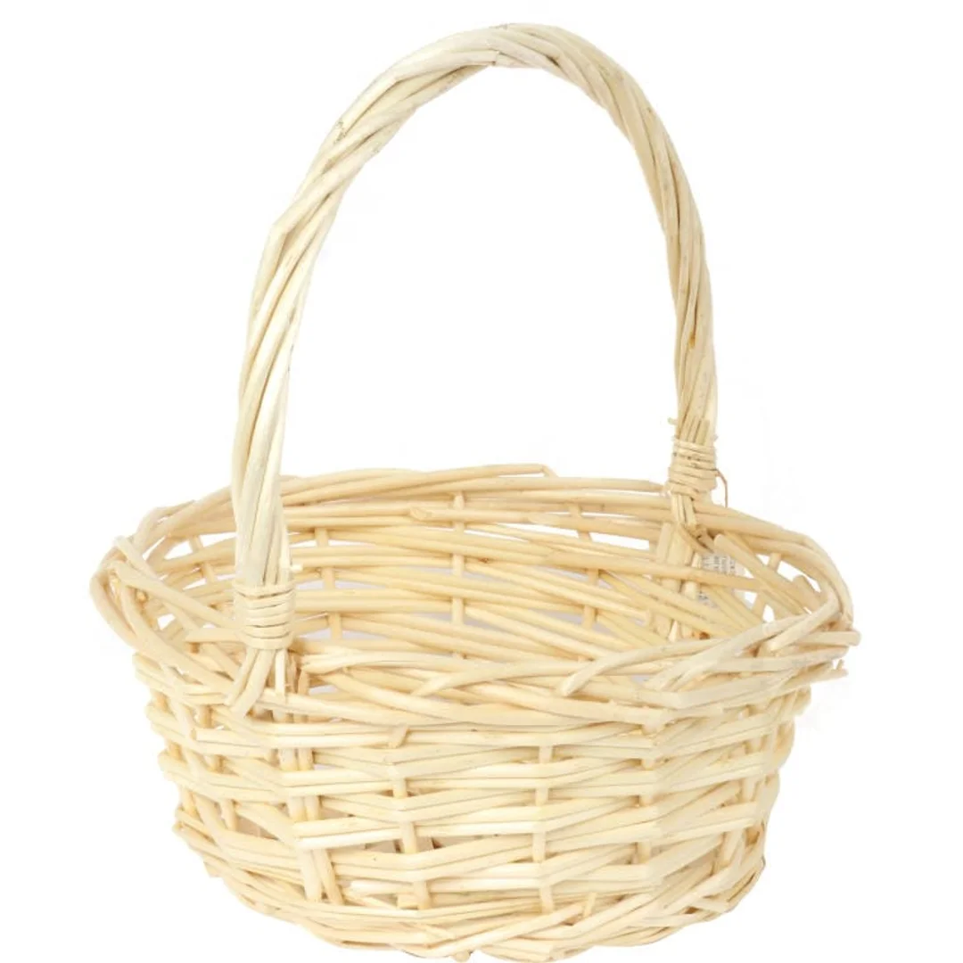 Koszyk wielkanocny naturalny do święconki fi21 cm WYS 24CM — zdjęcie 2