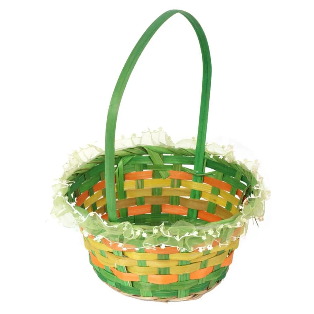 Koszyk wielkanocny z falbanką do święconki fi 21 cm — zdjęcie 2