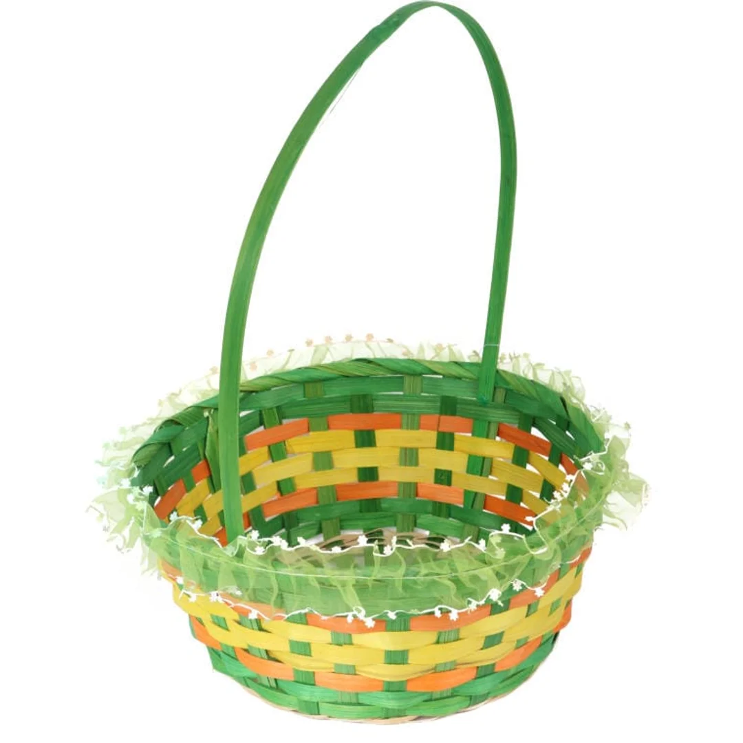 Koszyk wielkanocny z falbanką do święconki fi 24 cm — zdjęcie 2