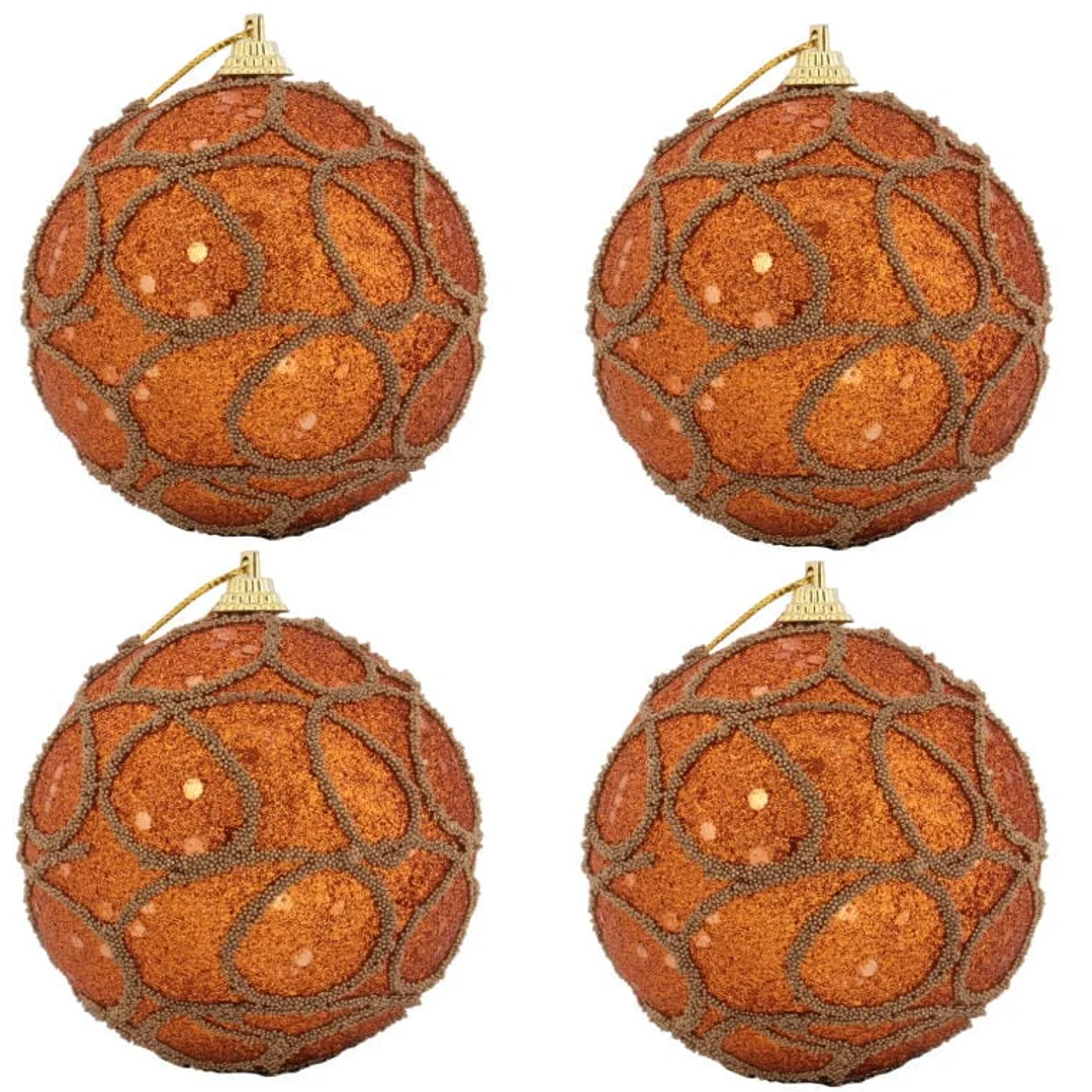 Kpl. 4 bombek styropianowych 6 cm pomarańczowe — zdjęcie 2