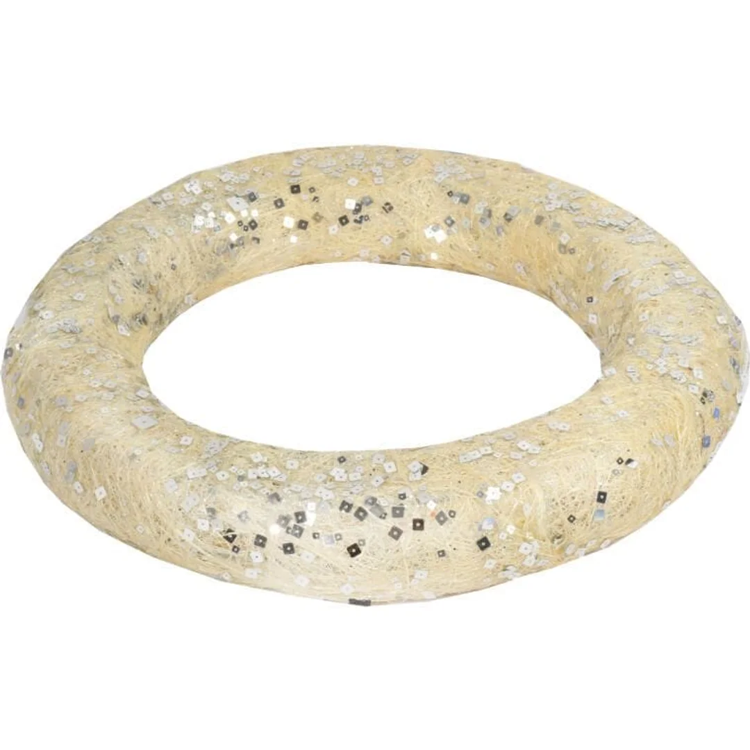 Kremowe Koło Z Sizalu do Zawieszenia - Dekoracja Świąteczna 38 cm — zdjęcie 2