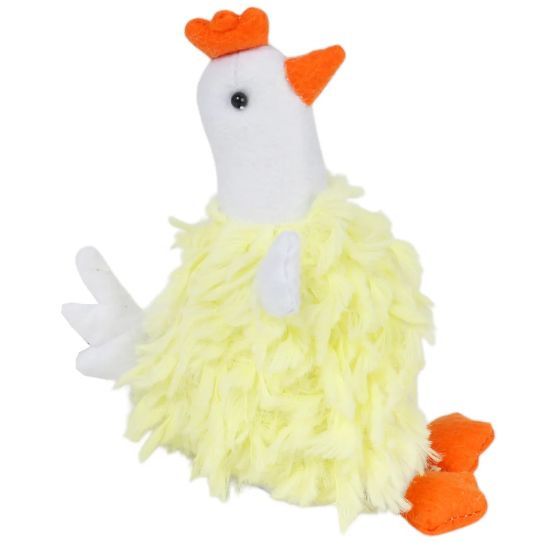 KURA OZDOBA PLUSZOWA KURA FOLKLOR WIELKANOC ŻÓŁTA 18 CM — zdjęcie 4