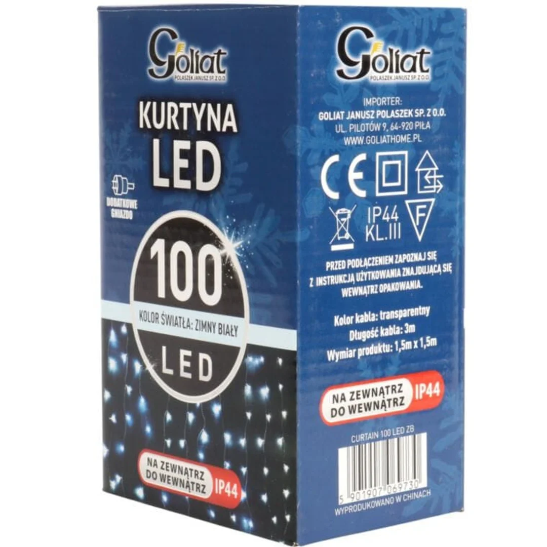KURTYNA 100 LED ZASŁONA ŚWIETLNA LAMPKI ŚWIĘTA LAMPKA ŚWIĄTECZNA 1.5 X1.5 M — zdjęcie 2