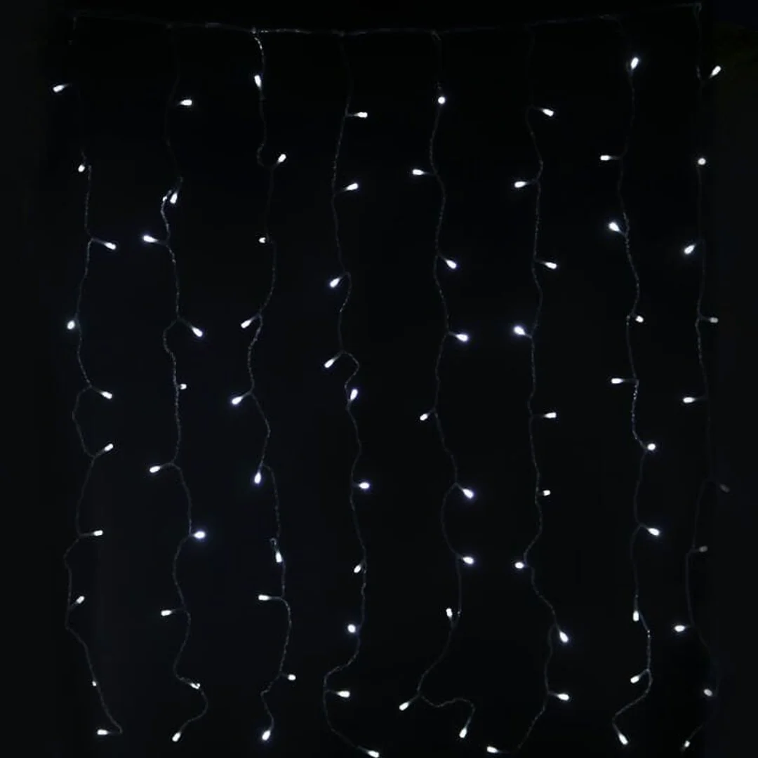 KURTYNA 100 LED ZASŁONA ŚWIETLNA LAMPKI ŚWIĘTA LAMPKA ŚWIĄTECZNA 1.5 X1.5 M — zdjęcie 8