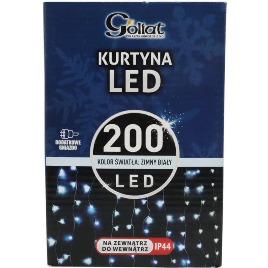 KURTYNA 200 LED ZASŁONA ŚWIETLNA LAMPKI ŚWIĘTA LAMPKA ŚWIĄTECZNA 2 x 1 m — zdjęcie 3