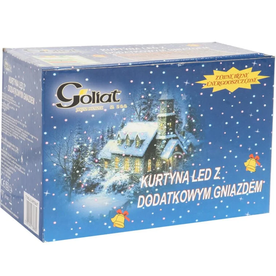 Kurtyna Świetlna Sople 100 LED Czerwona z Gniazdem Łączącym, Odporna na Warunki Atmosferyczne, Zewnętrzna IP44 — zdjęcie 2
