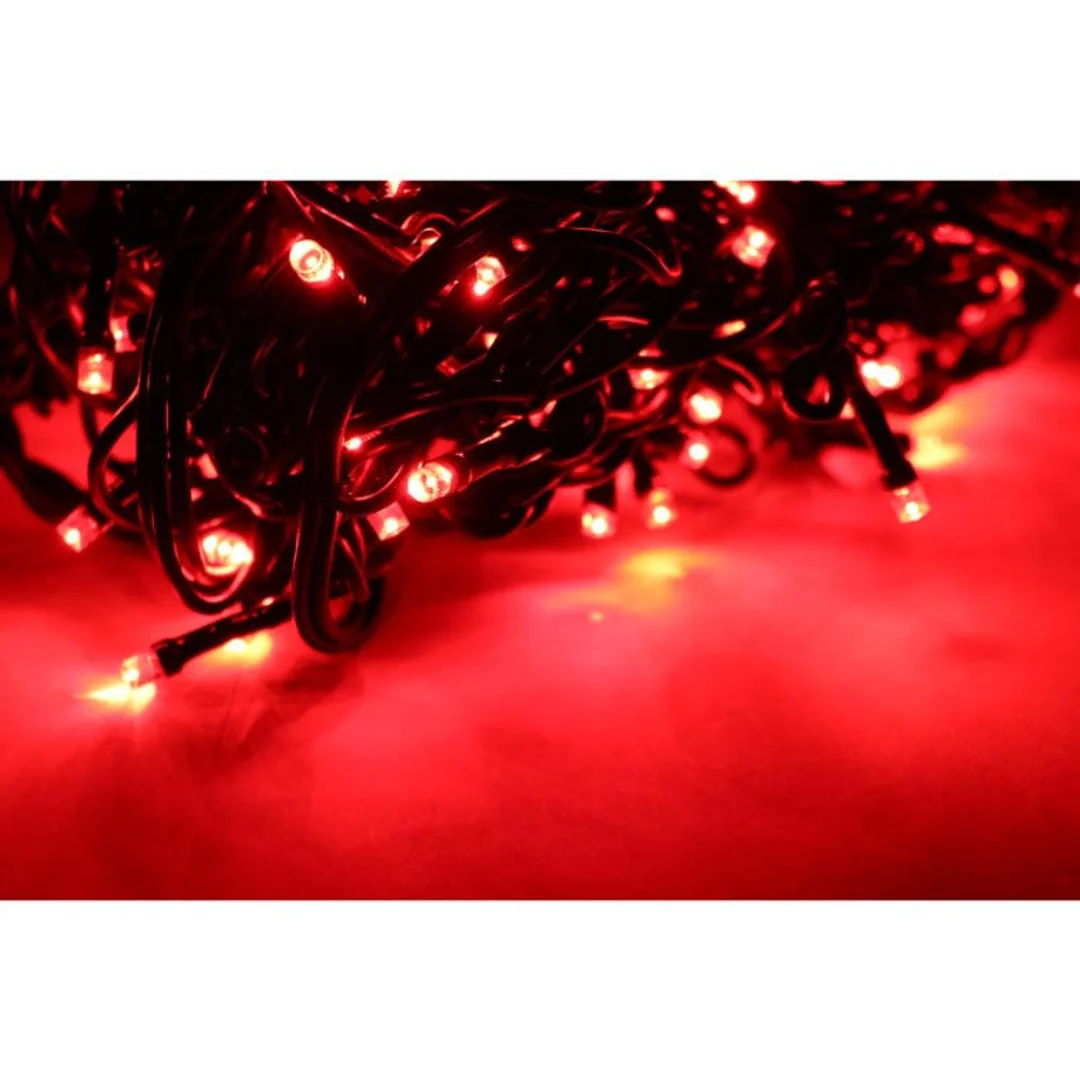 Kurtyna Świetlna Sople 100 LED Czerwona z Gniazdem Łączącym, Odporna na Warunki Atmosferyczne, Zewnętrzna IP44 — zdjęcie 7