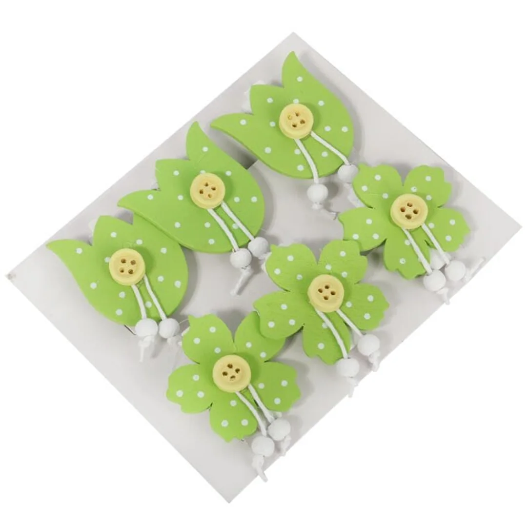 KWIATKI KLAMERKI DREWNIANE 6SZT 4CM WIELKANOC WIOSNA — zdjęcie 3