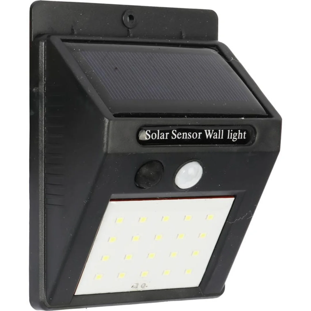 Lampa Solarna LED z Czujnikiem Ruchu i Zmierzchu, Zasilana Energia Słoneczną, Montażowy Panel Światła Zewnętrznego Białego Zimnego — zdjęcie 3