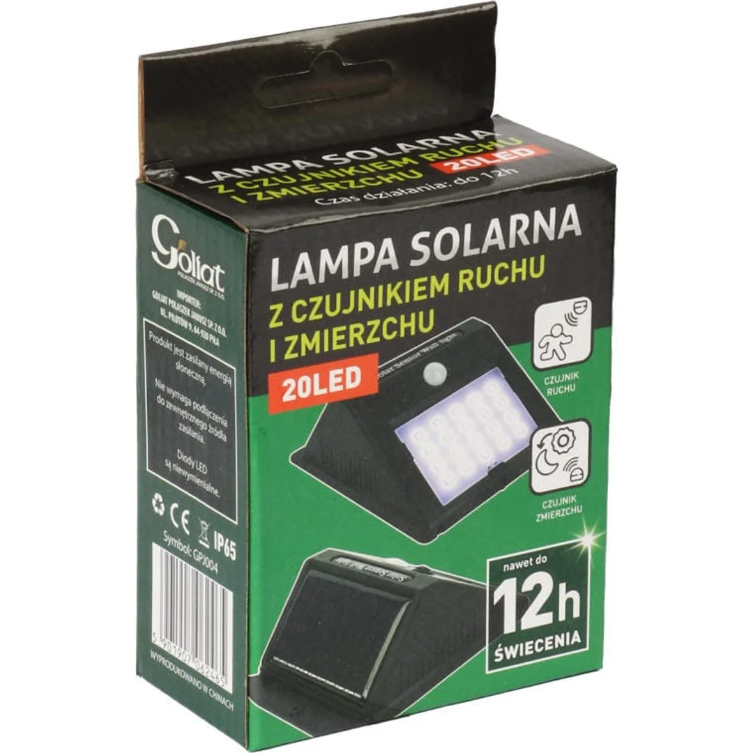 Lampa Solarna LED z Czujnikiem Ruchu i Zmierzchu, Zasilana Energia Słoneczną, Montażowy Panel Światła Zewnętrznego Białego Zimnego — zdjęcie 5