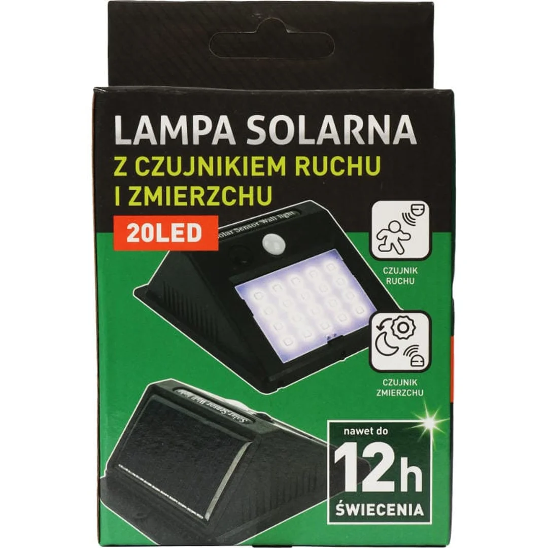 Lampa Solarna LED z Czujnikiem Ruchu i Zmierzchu, Zasilana Energia Słoneczną, Montażowy Panel Światła Zewnętrznego Białego Zimnego — zdjęcie 6