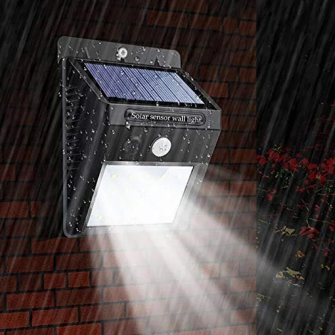Lampa Solarna LED z Czujnikiem Ruchu i Zmierzchu, Zasilana Energia Słoneczną, Montażowy Panel Światła Zewnętrznego Białego Zimnego — zdjęcie 8