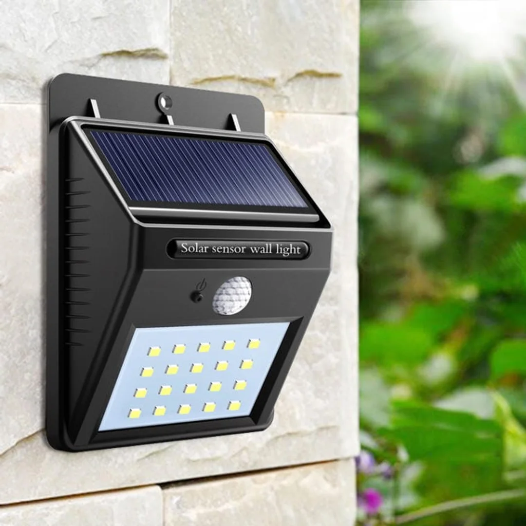 Lampa Solarna LED z Czujnikiem Ruchu i Zmierzchu, Zasilana Energia Słoneczną, Montażowy Panel Światła Zewnętrznego Białego Zimnego — zdjęcie 9