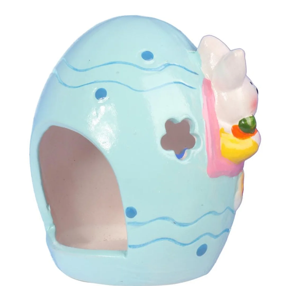 Lampion Ceramiczny Wielkanocny Jajko z Zajączkiem w Kolorze Różowym na Świeczkę Tealight — zdjęcie 2