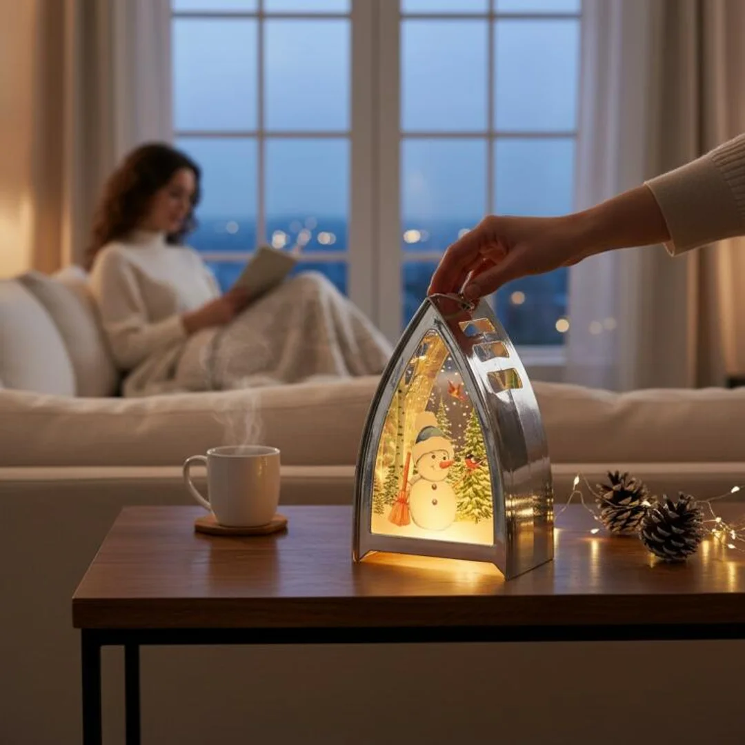 LAMPION ŚWIĄTECZNY LATARENKA DEKORACJA ŚWIETLNA LED BOŻE NARODZENIE BAŁWAN — zdjęcie 4