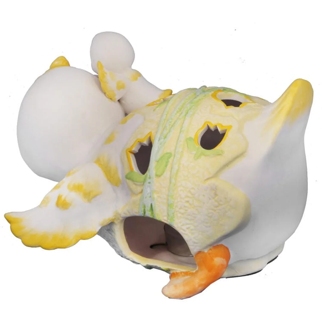 Lampion Wielkanocny - Ceramiczna Figurka Kaczki z Kaczątkiem na Tealight, Zielony, 17 cm — zdjęcie 2