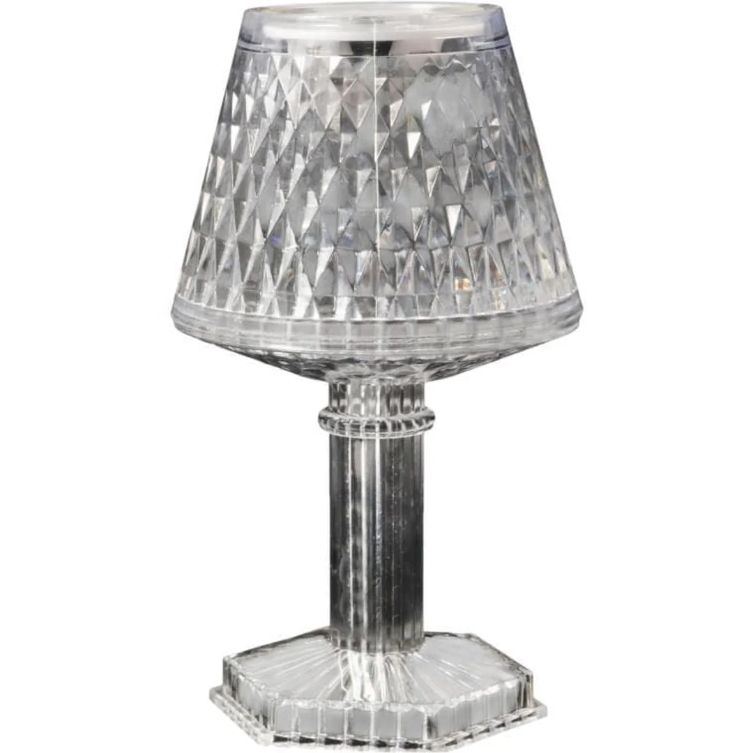 Lampka stołowa LED bateria, przezroczysta 12 cm — zdjęcie 2