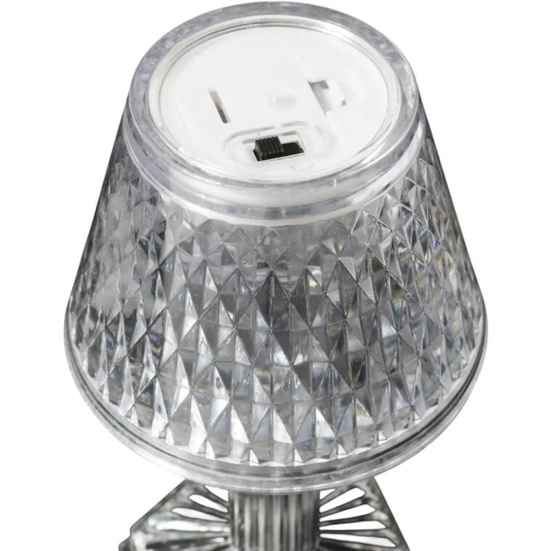 Lampka stołowa LED bateria, przezroczysta 12 cm — zdjęcie 3
