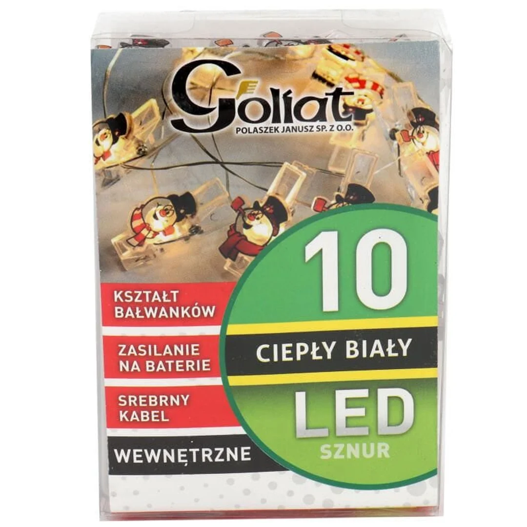 LAMPKI 10 LED GŁOWA BAŁWANKA NA KLAMERKACH — zdjęcie 5