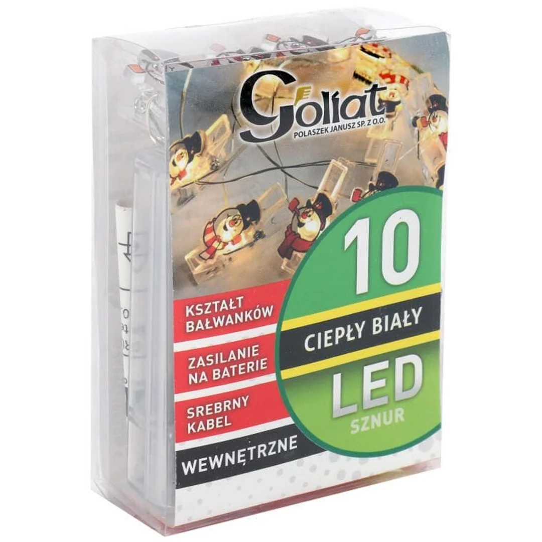 LAMPKI 10 LED GŁOWA BAŁWANKA NA KLAMERKACH — zdjęcie 6