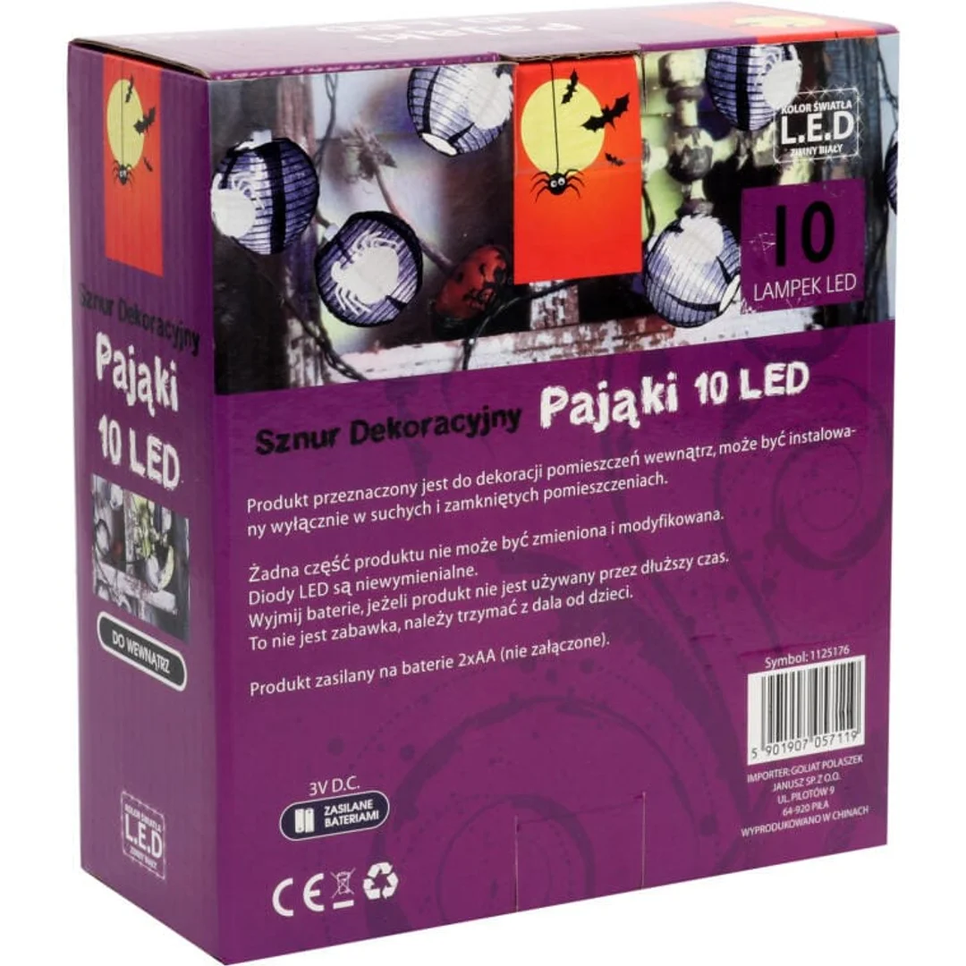 LAMPKI 10 LED PAJĄKI SZNUR DEKORACYJNY NA BATERIE — zdjęcie 3