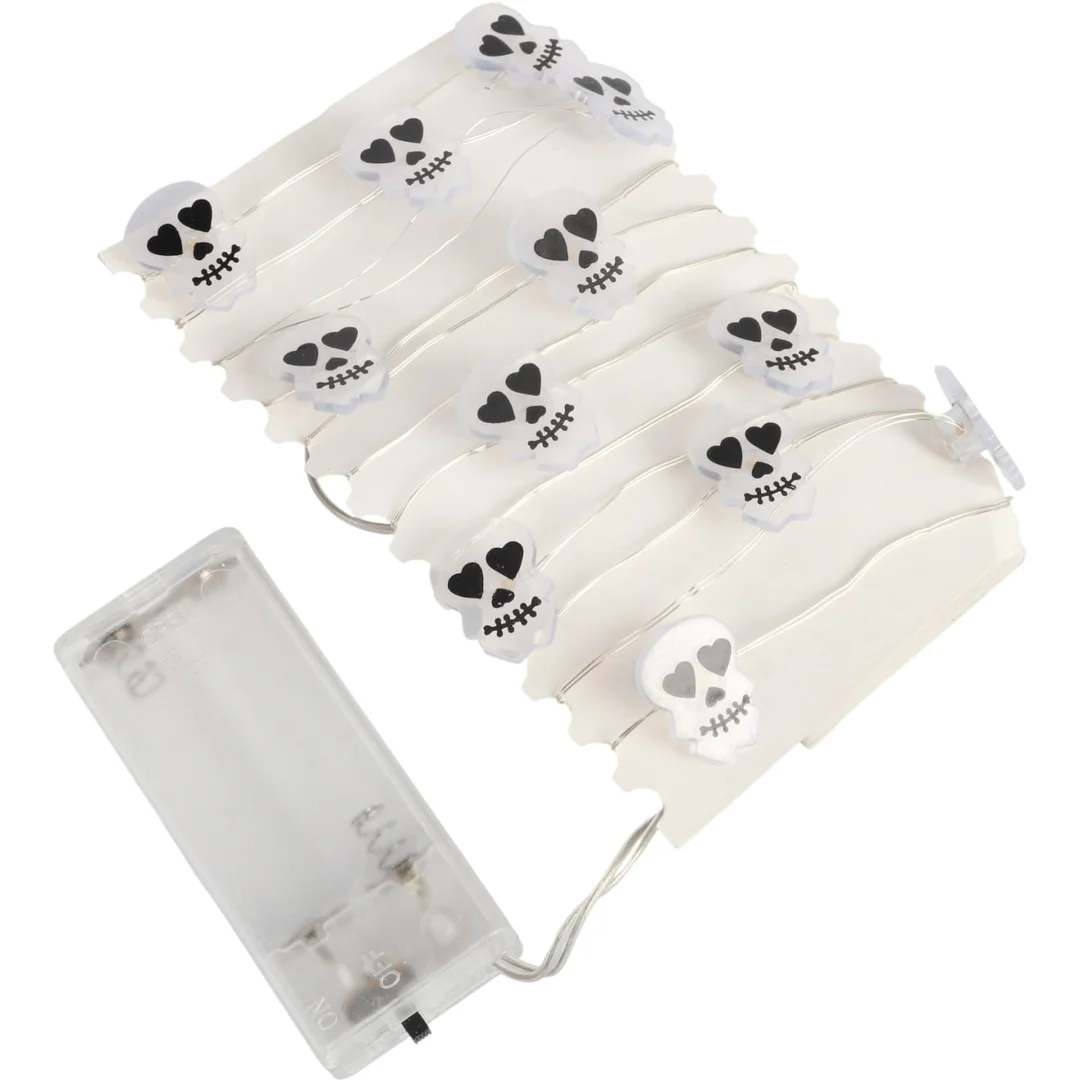Lampki 20 LED z Czaszkami na Giętkim Druciku – Dekoracje na Baterie — zdjęcie 5