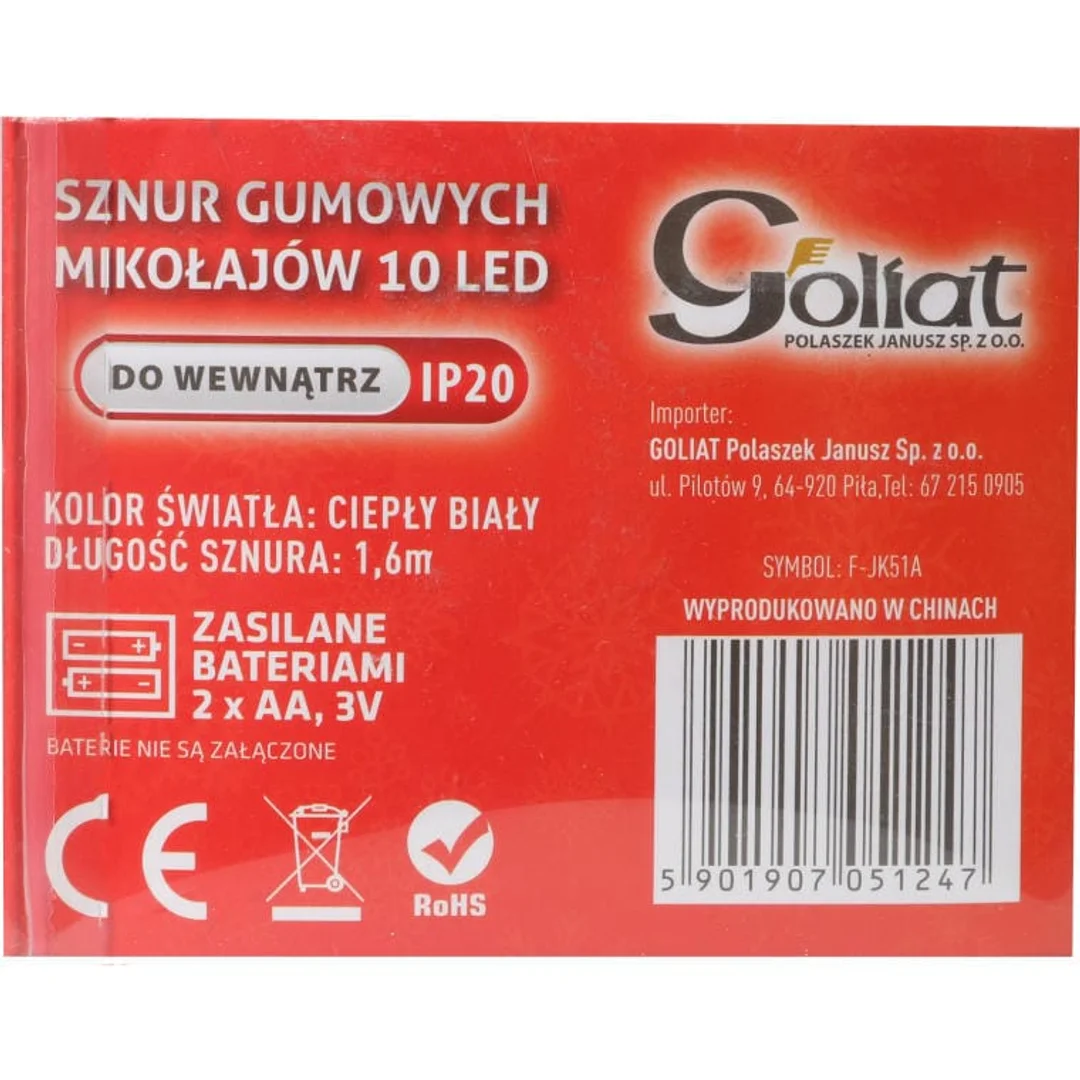Lampki choinkowe 10 led Mikołaje na sznurze — zdjęcie 3