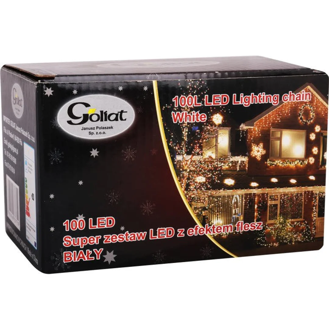 Lampki choinkowe 100 LED FLASH, wewnętrzne, zimny biały — zdjęcie 3