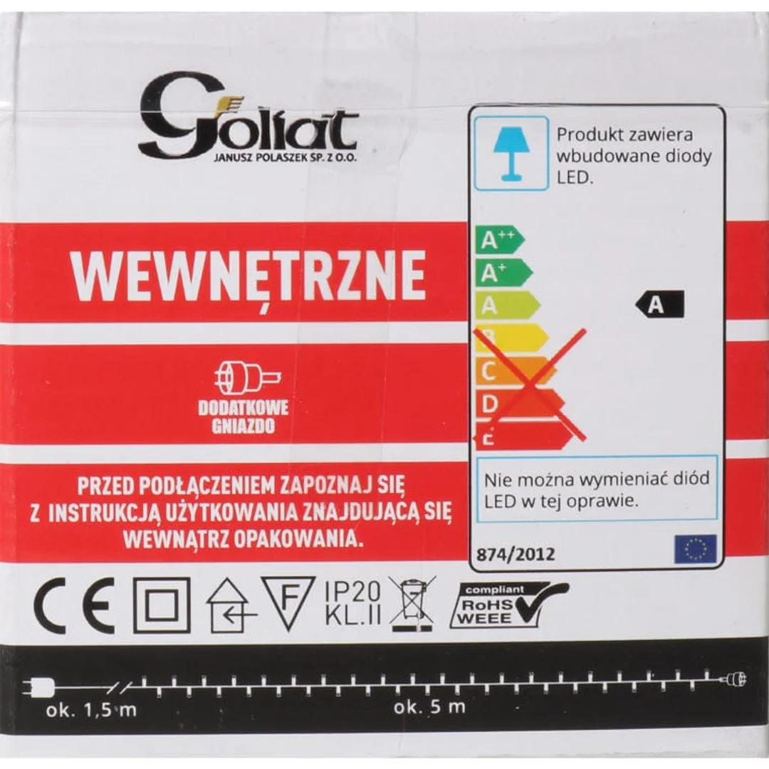 Lampki choinkowe 100 LED ring wewnętrzne multicolor — zdjęcie 2