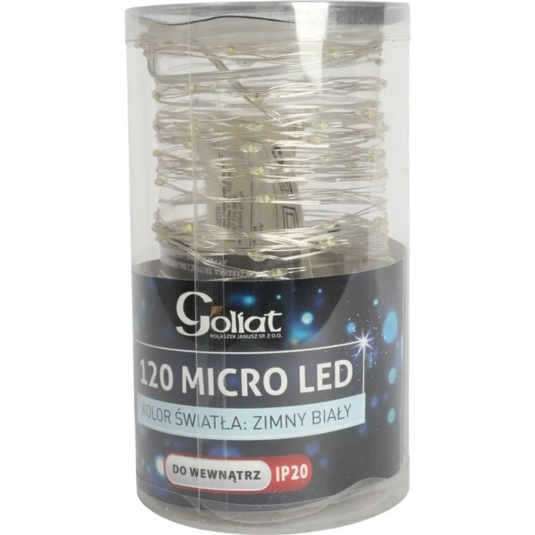 LAMPKI CHOINKOWE 120 LED IP20 ZIMNY BIAŁY NA BATERIE — zdjęcie 2
