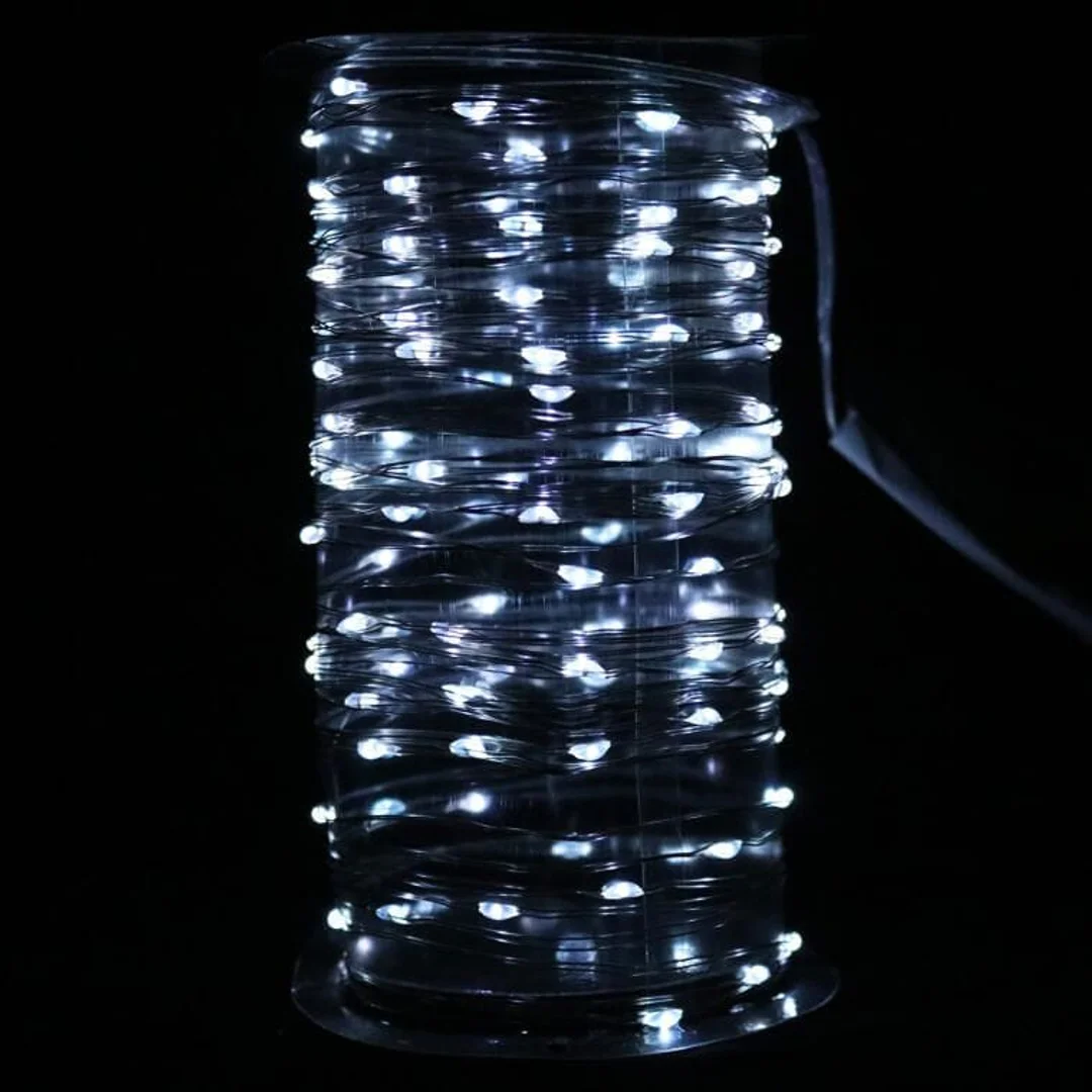 LAMPKI CHOINKOWE 120 LED IP20 ZIMNY BIAŁY NA BATERIE — zdjęcie 5