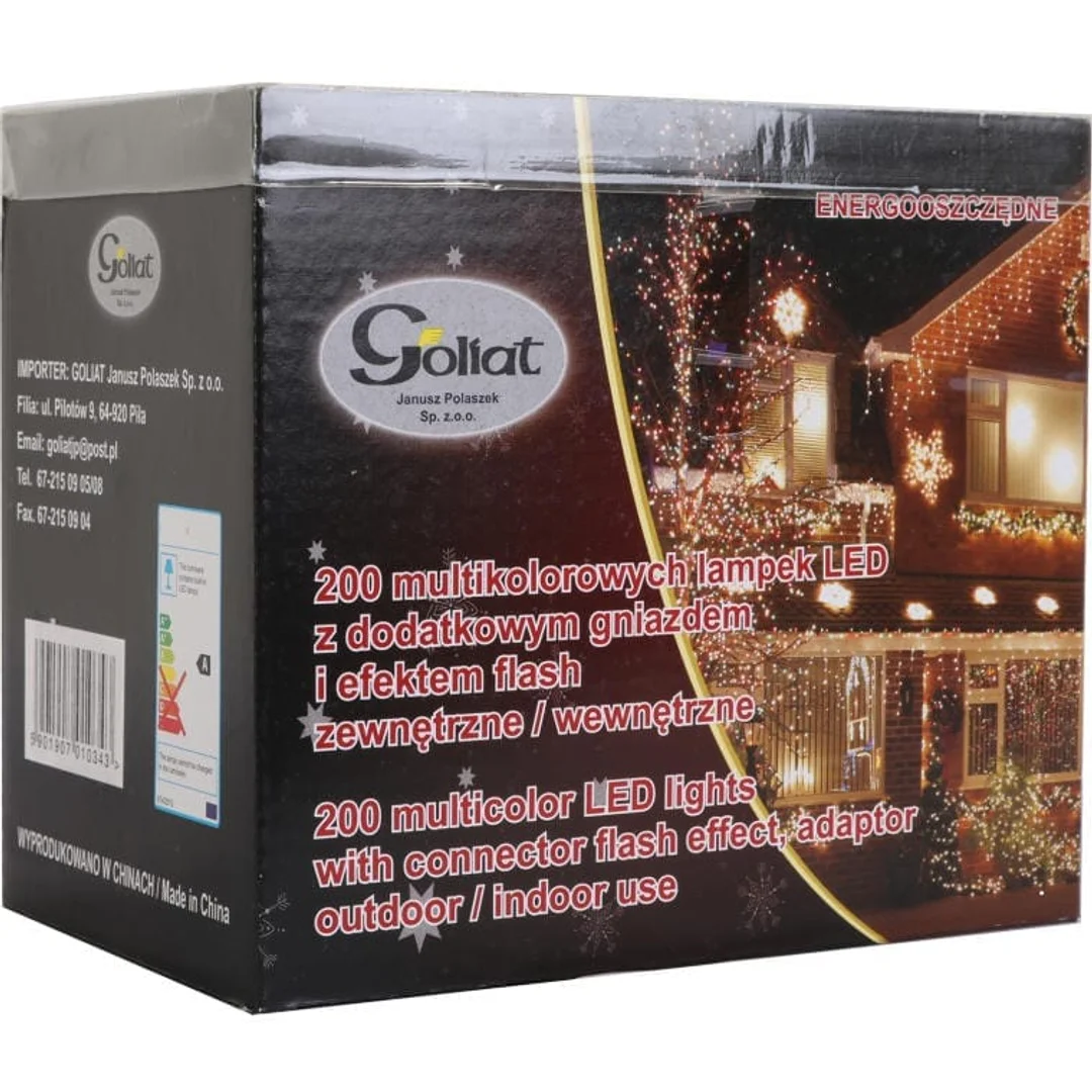 Lampki choinkowe 200 led sznur multikolor z gniazdem i flash — zdjęcie 5