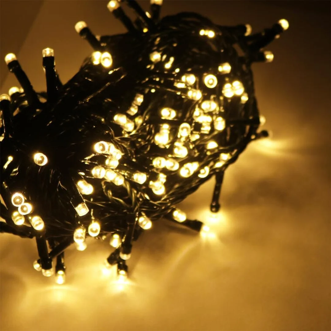 Lampki choinkowe 200 led z 8 funkcyjnym programatorem kolor ciepły biały zewnętrzne — zdjęcie 3