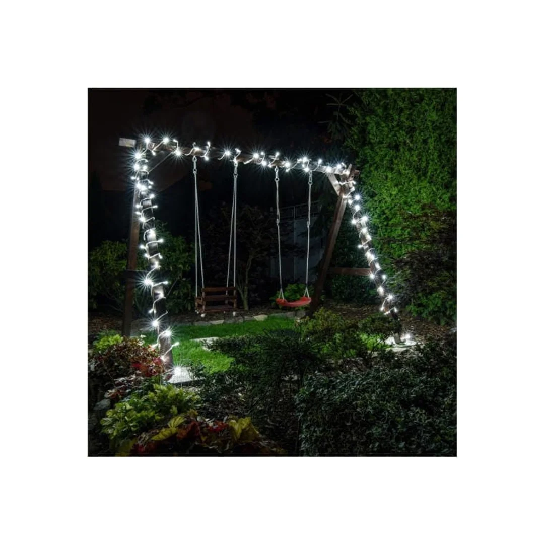 Lampki choinkowe 200 led zimny biały wewnętrzne sznur — zdjęcie 6