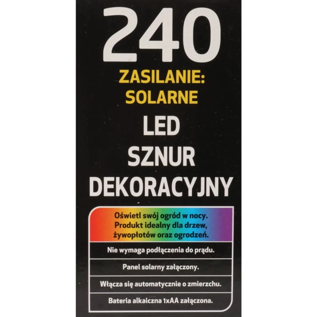 LAMPKI CHOINKOWE 240 LED SOLARY ZIMNY BIAŁY — zdjęcie 2