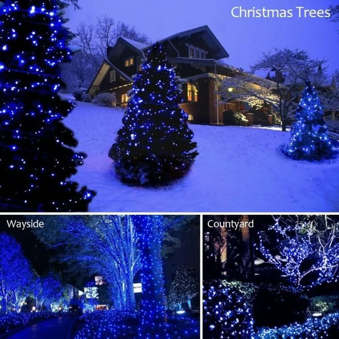 Lampki choinkowe 288 led typu gąsienica Cluster w kolorze niebieskim 2 m — zdjęcie 2