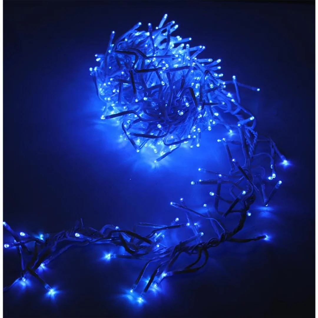Lampki choinkowe 288 led typu gąsienica Cluster w kolorze niebieskim 2 m — zdjęcie 6