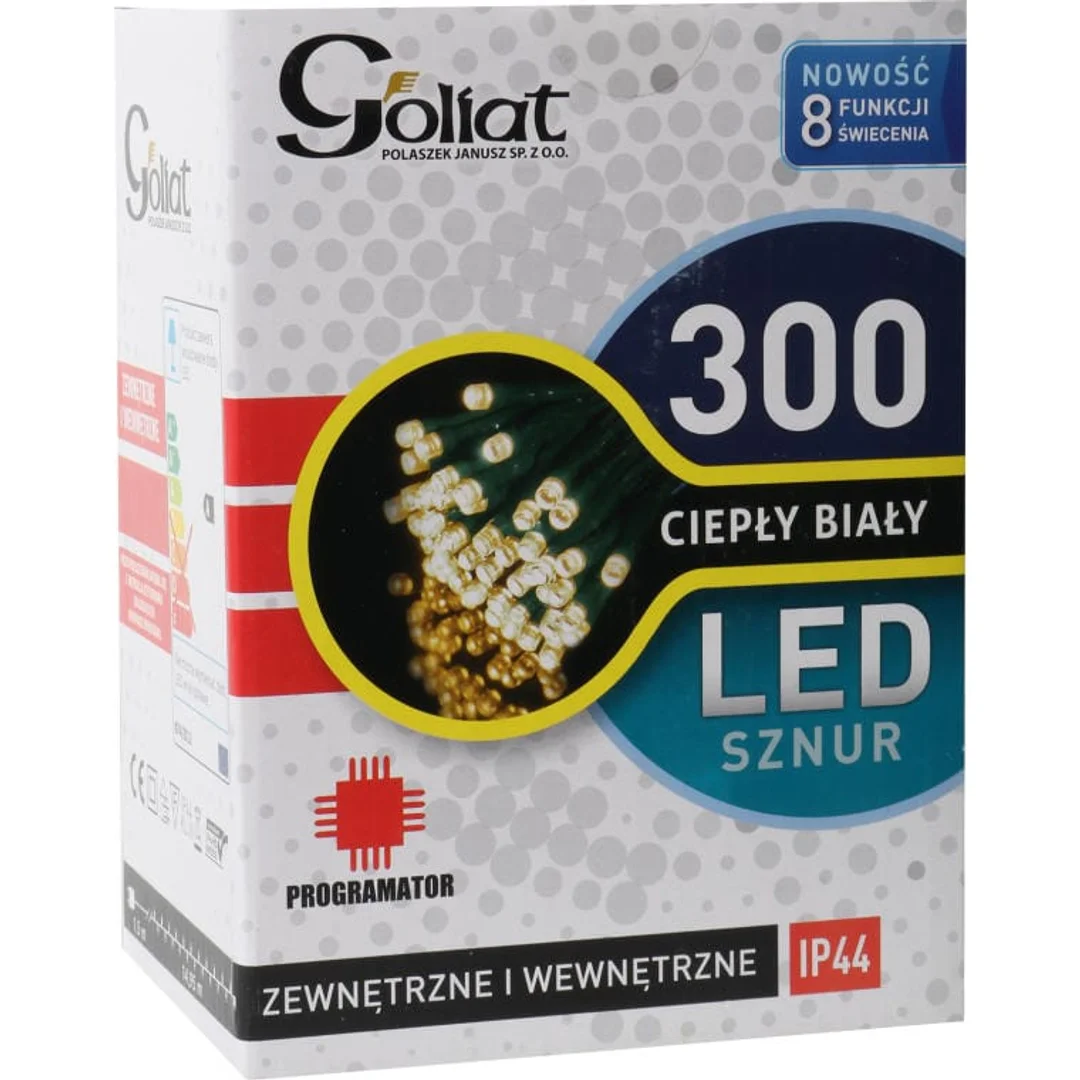 Lampki choinkowe 300 LED z programatorem, wewnętrzne i zewnętrzene, ciepły biały — zdjęcie 2