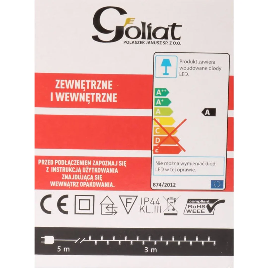 Lampki choinkowe 384 led typu gąsienica w kolorze ciepły biały — zdjęcie 4