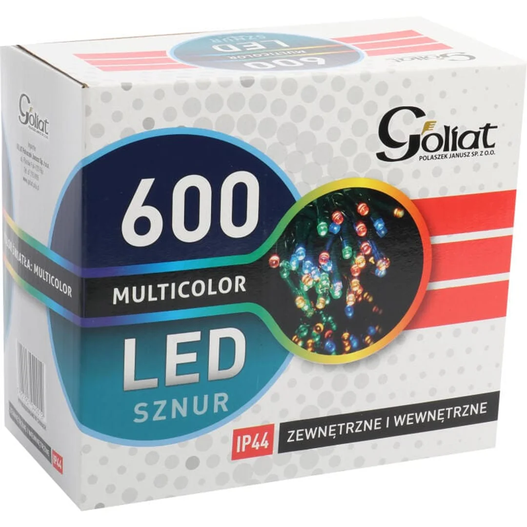 Lampki Choinkowe 600 LED Multikolor do Użytku Zewnętrznego 30m IP44 Zasilanie Sieciowe — zdjęcie 2