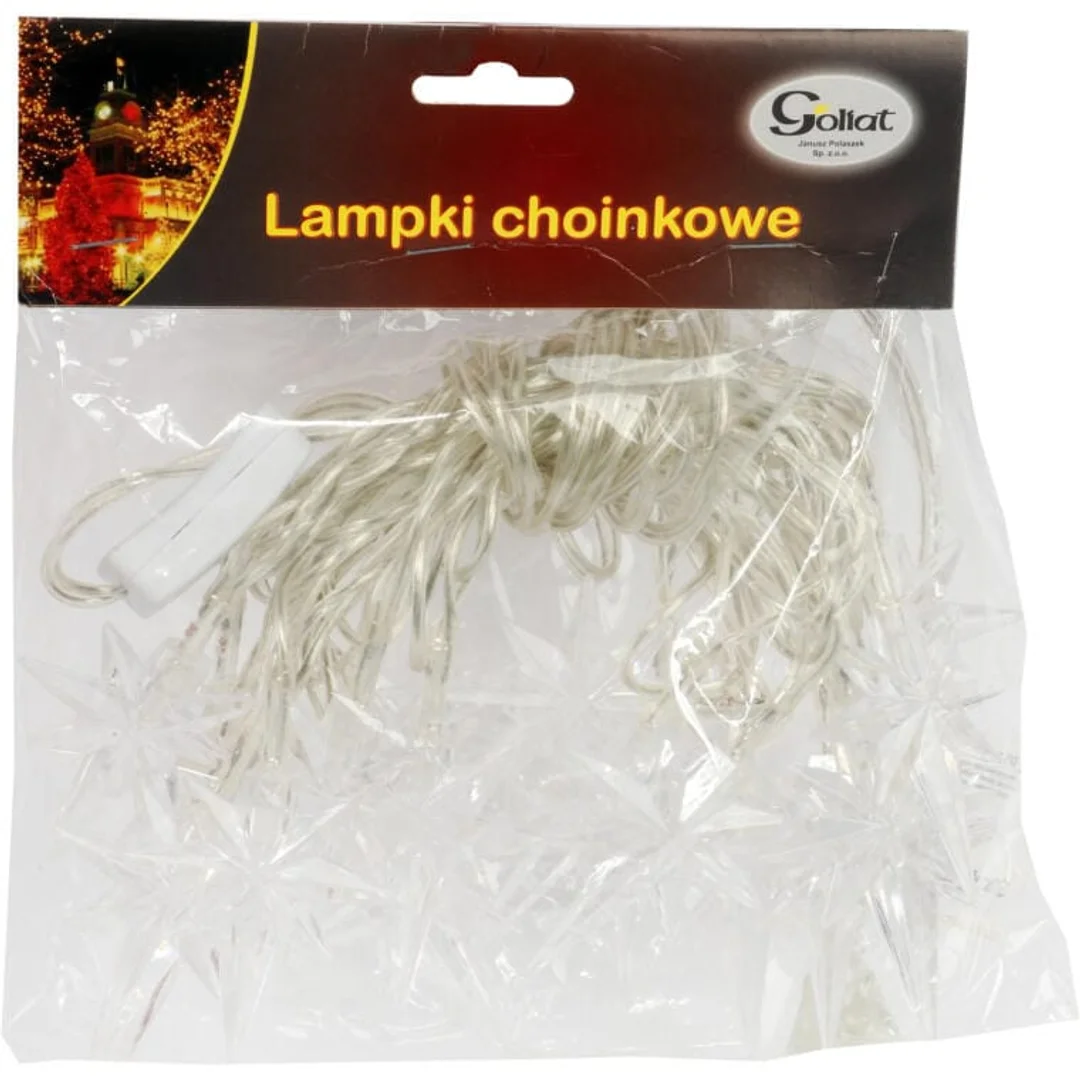 Lampki Choinkowe Gwiazdki LED z Zimnym Białym Światłem, 20 Sztuk, Zasilanie Sieciowe — zdjęcie 4