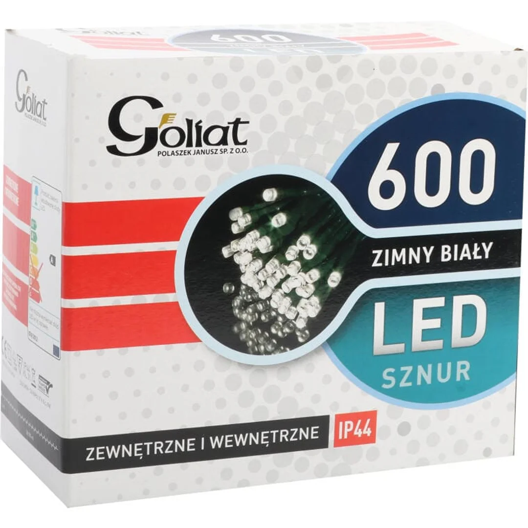 Lampki Choinkowe Łańcuch LED 600 sztuk Zewnętrzne Zimny Biały 30m IP44 Sieciowe — zdjęcie 2