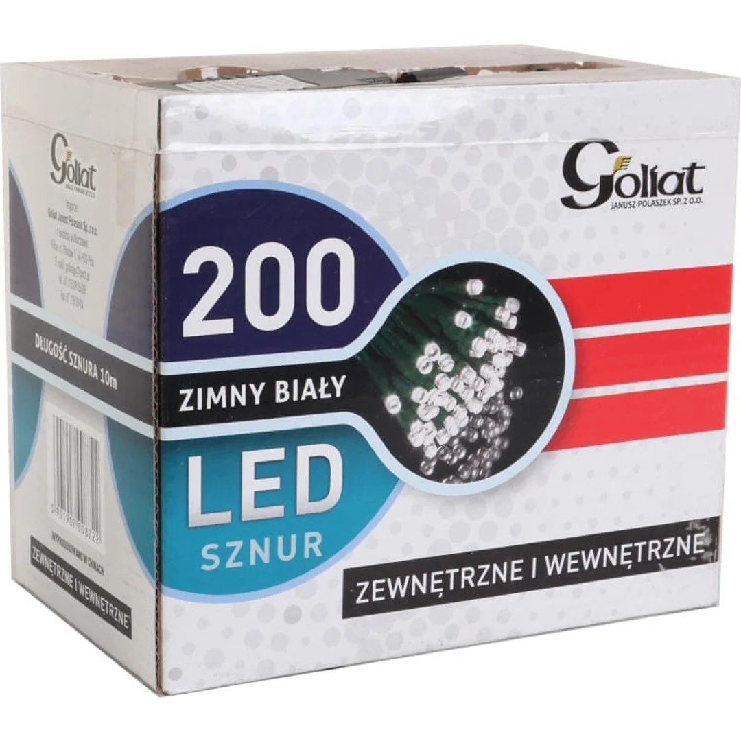 Lampki Choinkowe LED 200szt Zimny Biały - Zewnętrzne i Wewnętrzne, Długość sznura 10m. — zdjęcie 2