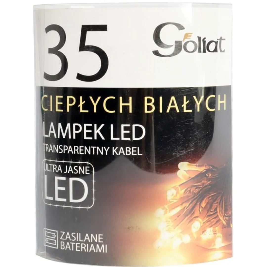 Lampki Choinkowe LED 35 Sztuk, Ciepły Biały, Zasilane Bateriami 2xAA (Baterie Nie Załączone) - Do Użytku Wewnętrznego — zdjęcie 2
