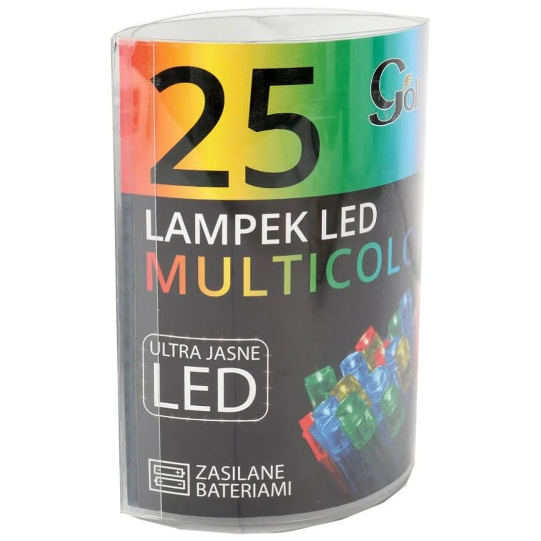 Lampki choinkowe LED Multikolor na baterie - 25 sztuk, do użytku wewnętrznego — zdjęcie 3
